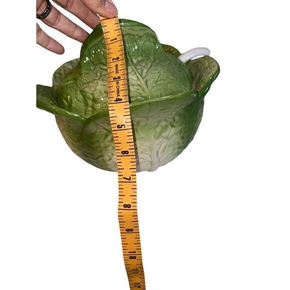 Portugal Cabbage Ware Signed John Buck Leaf Lidded Soup Tureen & Under Plate - Picture 15 of 15